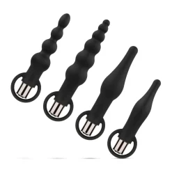 Anaal Plug Set Met Bullet Vibrator - Zwart