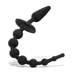 Anale Plug en Kralen - Zwart