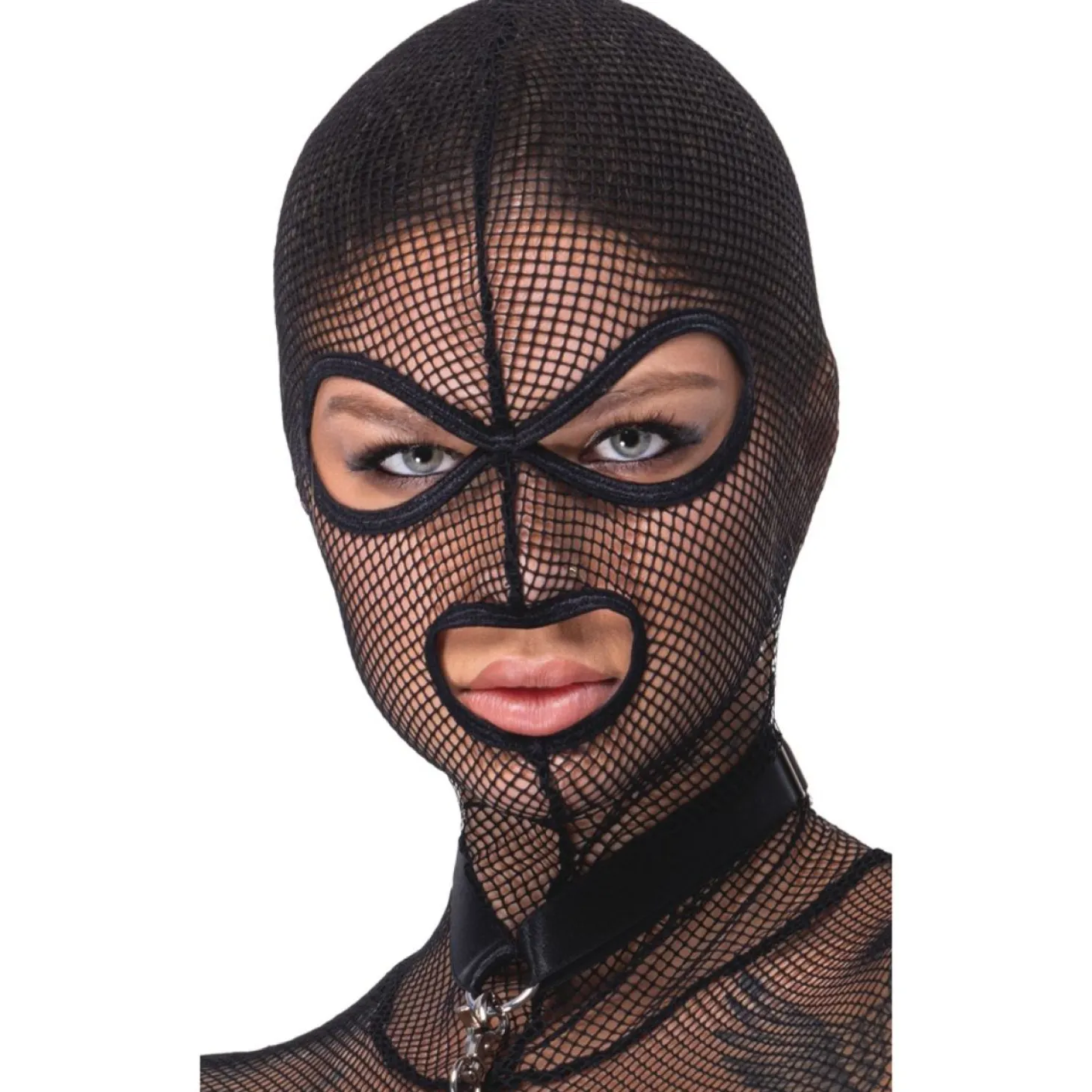 Bad Kitty - Net Set met Masker en Flogger - Zwart