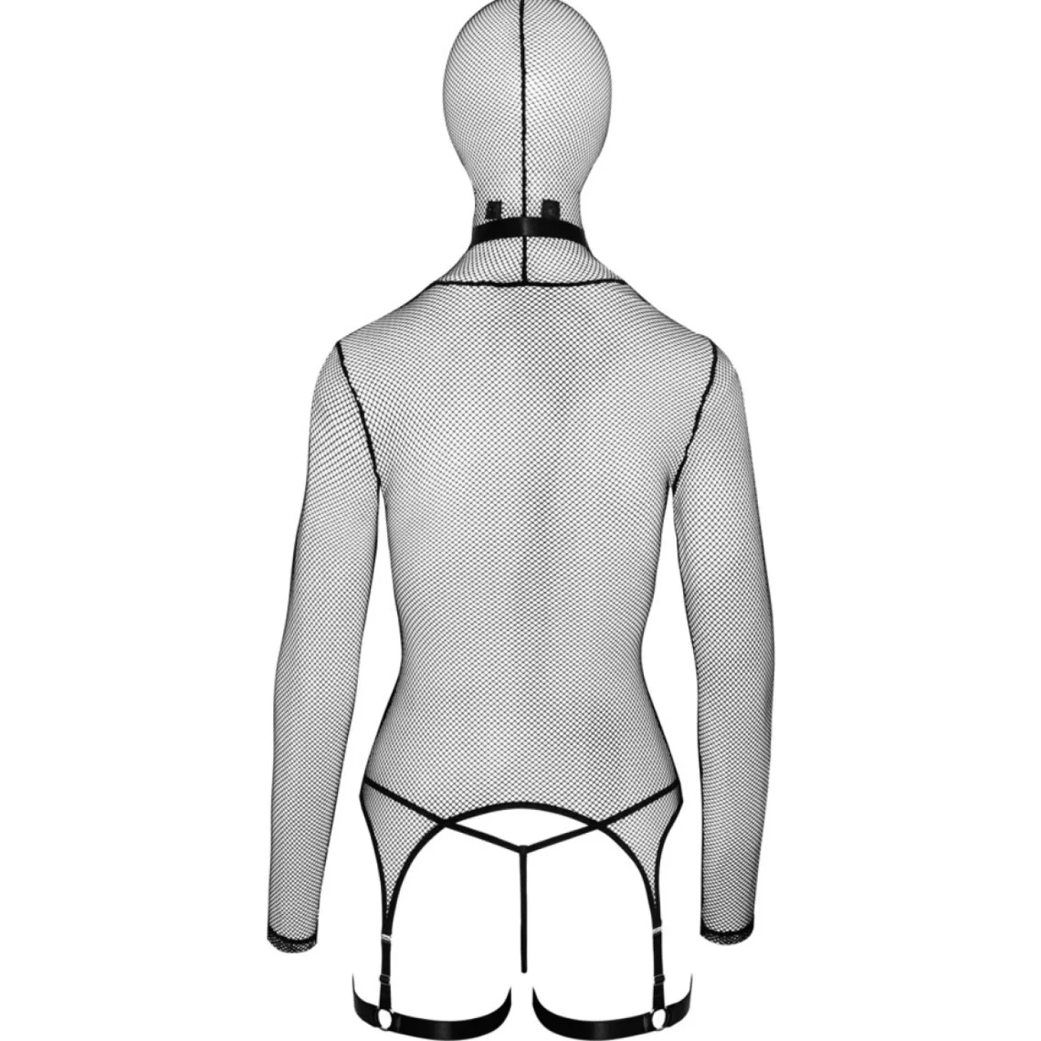 Bad Kitty - Net Set met Masker en Flogger - Zwart