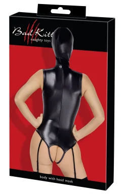 Bad Kitty – Open Cup Body met Hoofdkap – Zwart