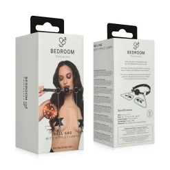 Bedroom Fantasies - Ball Gag met Tepelklemmen - Zwart
