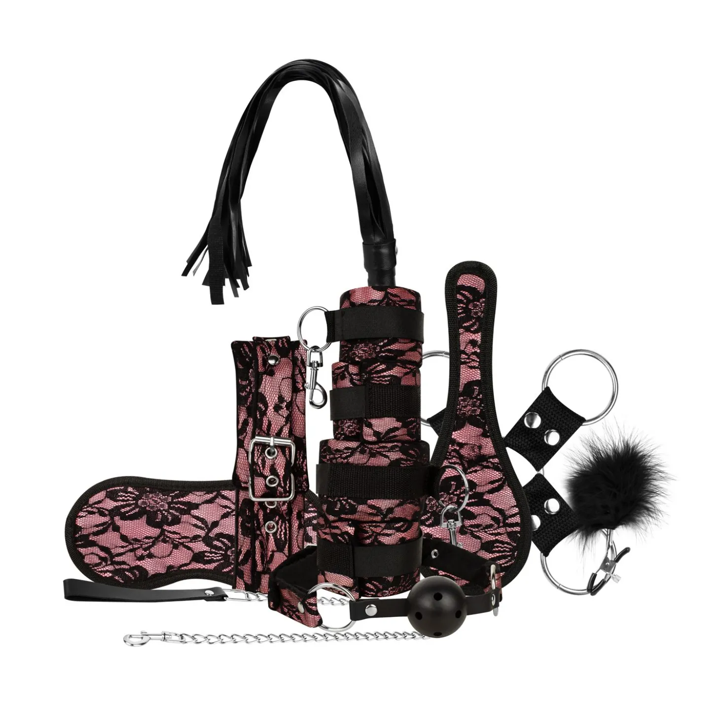 Bedroom Fantasies - Bound by Lace - 8-delige SM Set - Roze