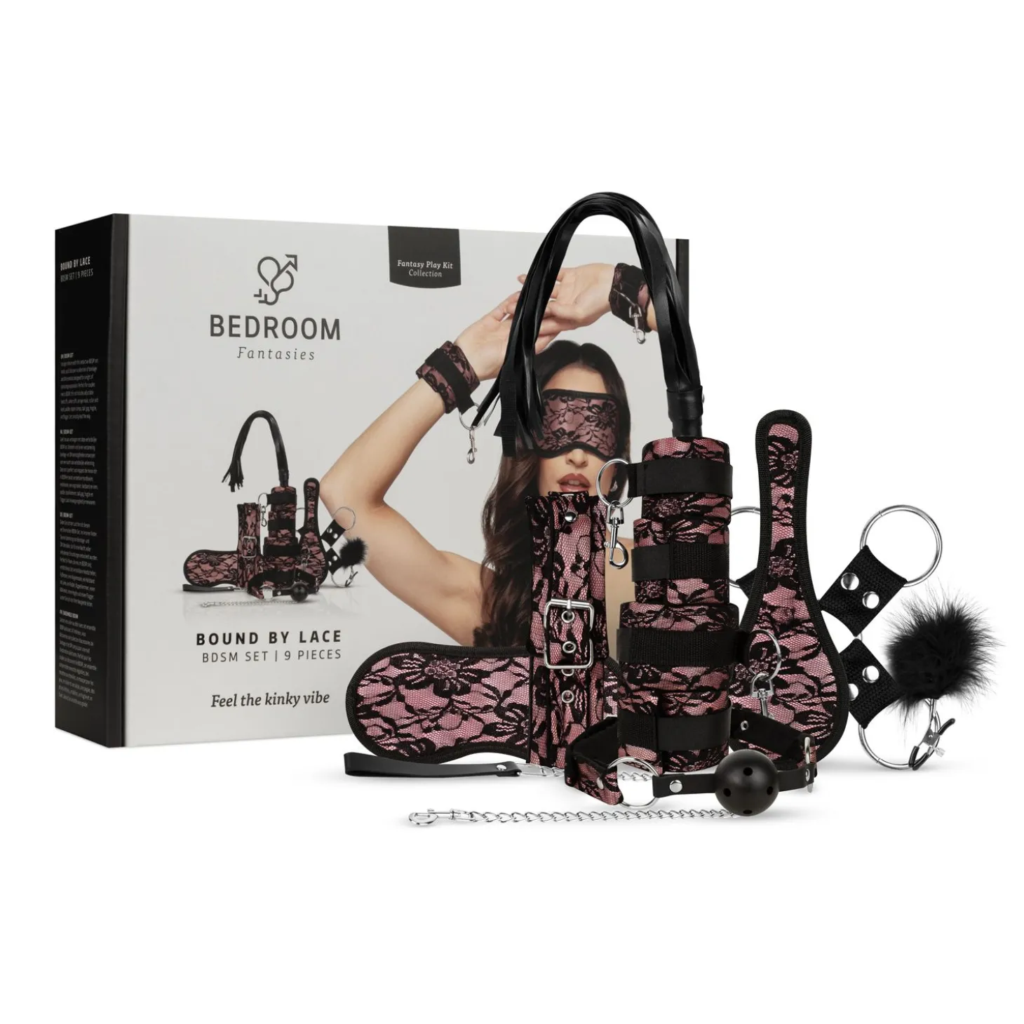 Bedroom Fantasies - Bound by Lace - 8-delige SM Set - Roze