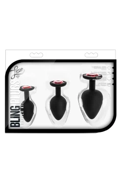 Blush - Luxe Bling Plugs Trainingskit Zwart met Rode Edelstenen