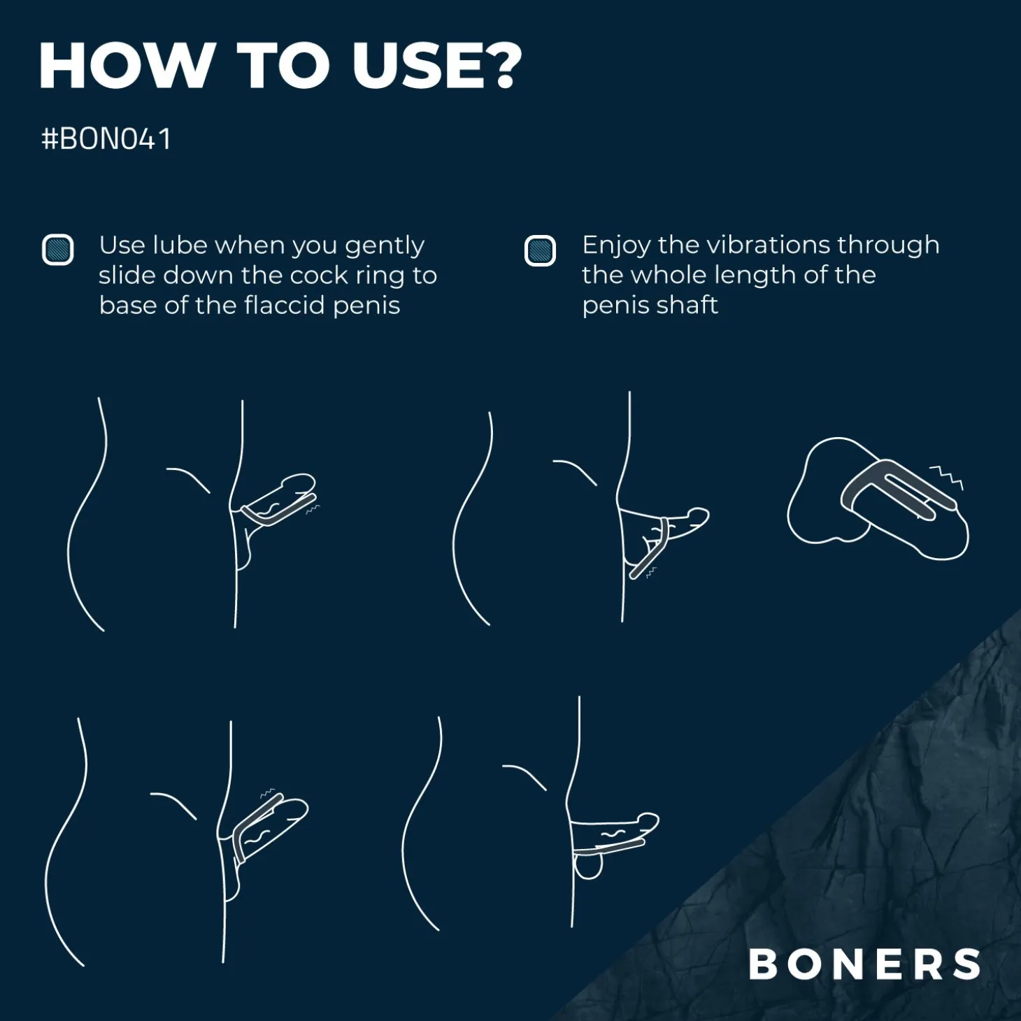 Boners Cockring & Ball Stimulator - Blauw