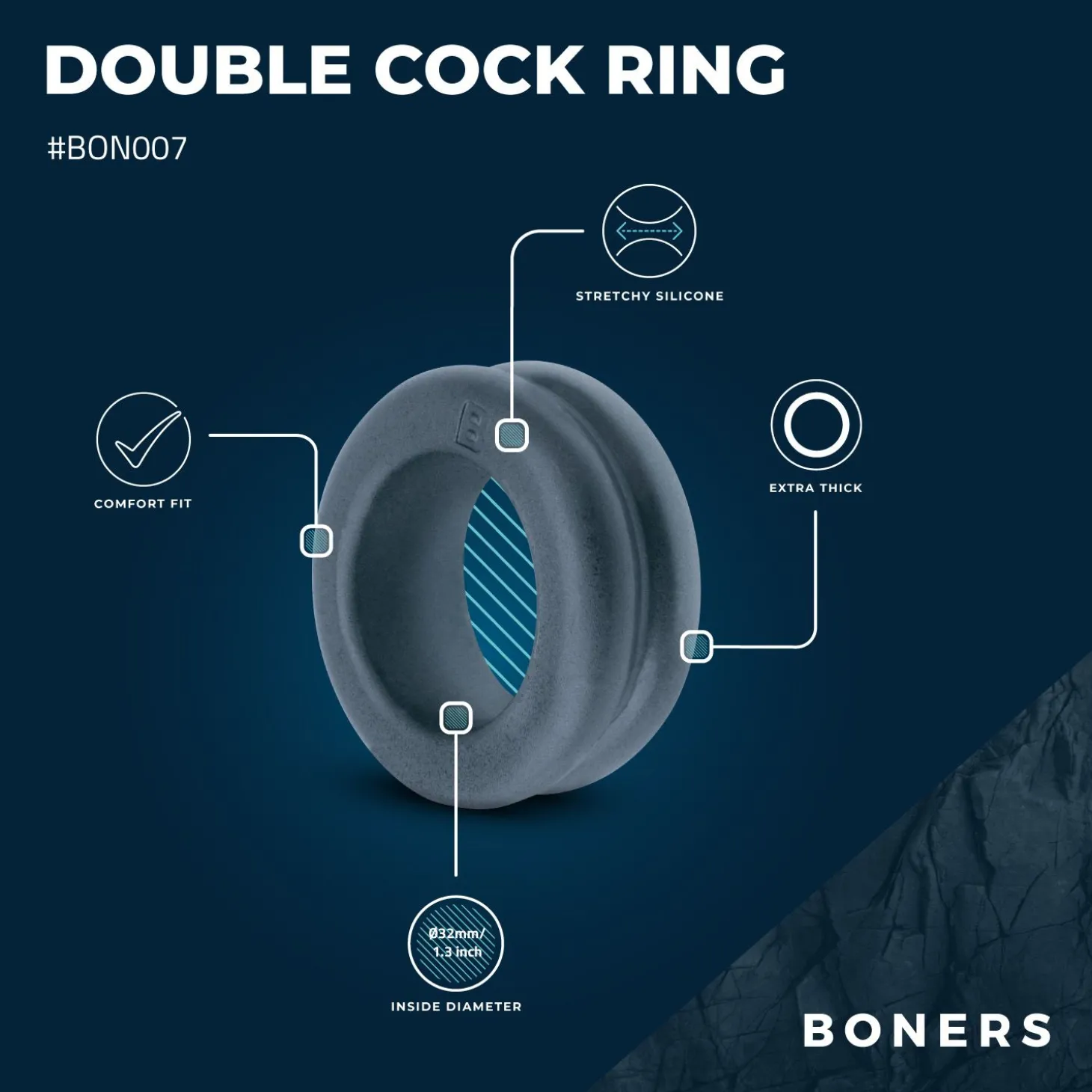 Boners Cockring Met Dubbel Design