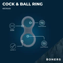 Boners Siliconen Cockring En Ballstretcher - Grijs