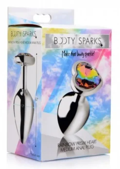Booty Sparks - Rainbow Heart Buttplug - Middel