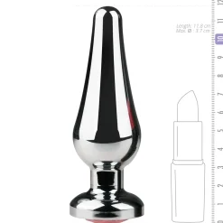 Buttplug met diamant - Zilver/Roze