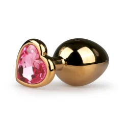 Buttplug met hartje - Goud/Roze