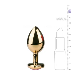 Buttplug met hartje - Goud/Roze