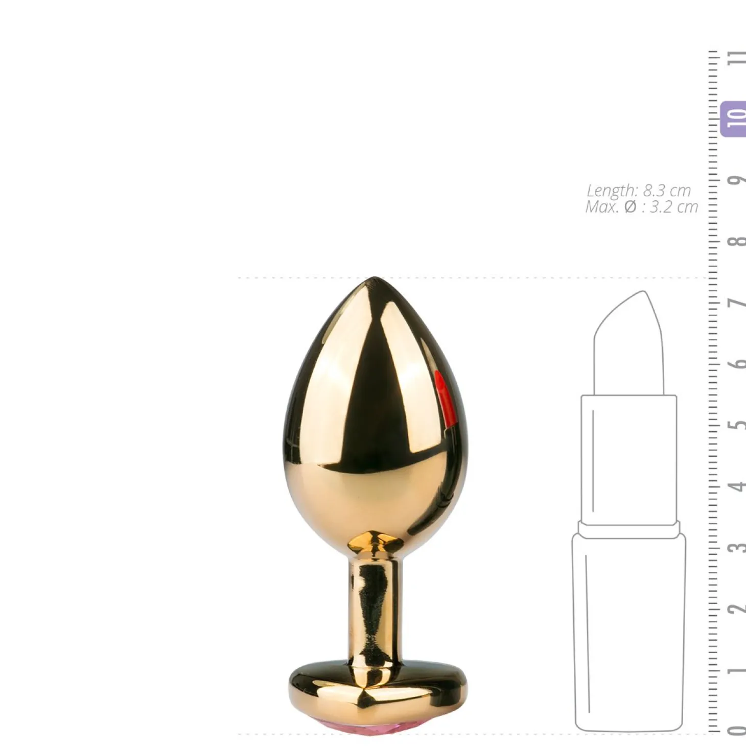 Buttplug met hartje - Goud/Roze