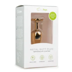 Buttplug met steen - Goud/Transparant