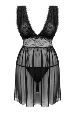 Christine - Babydoll & String Lieve - Zwart