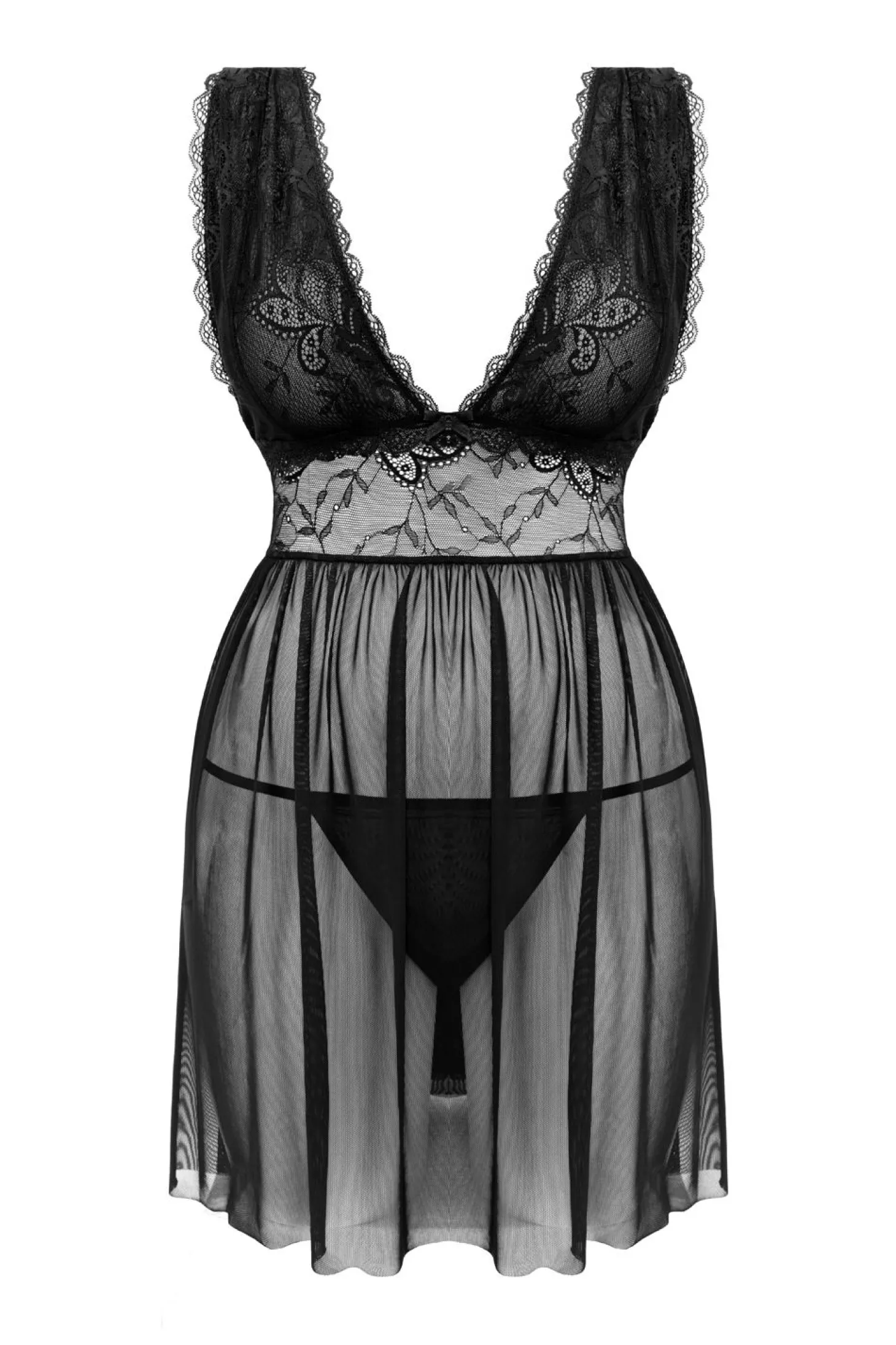 Christine - Babydoll & String Lieve - Zwart