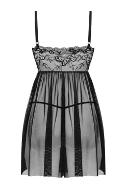 Christine - Babydoll & String Lieve - Zwart