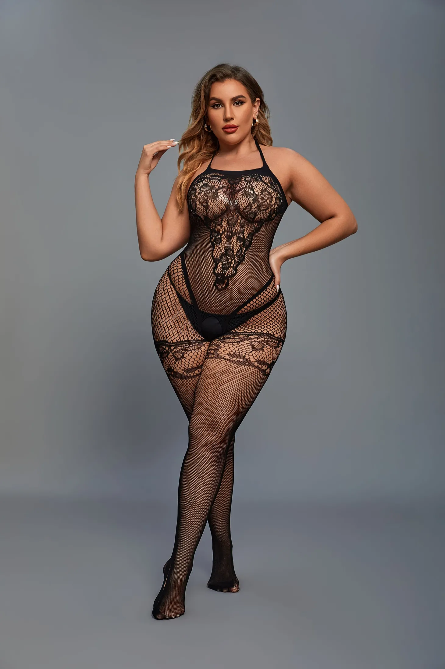 Christine - Catsuit Curvy - Zwart