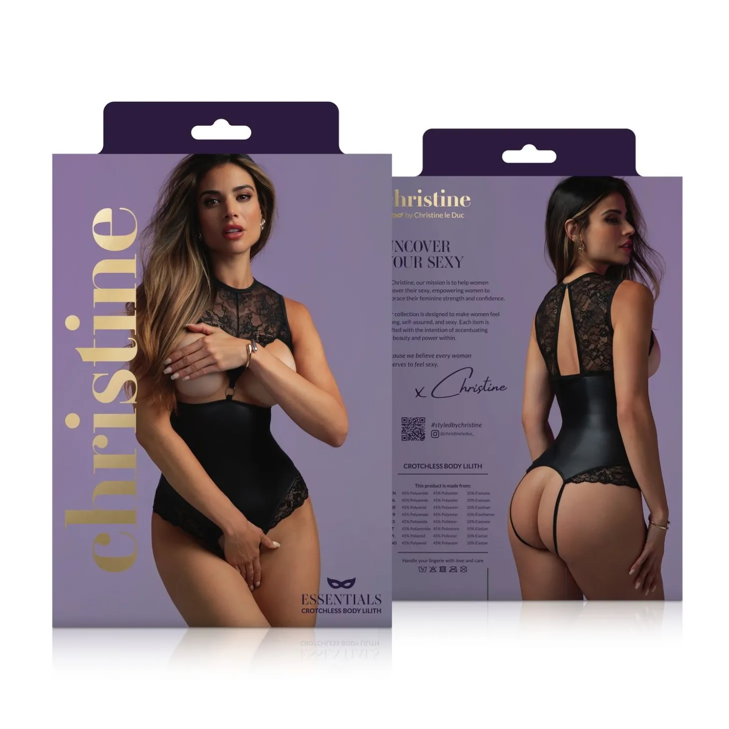 Christine - Crotchless Body Lilith - Zwart