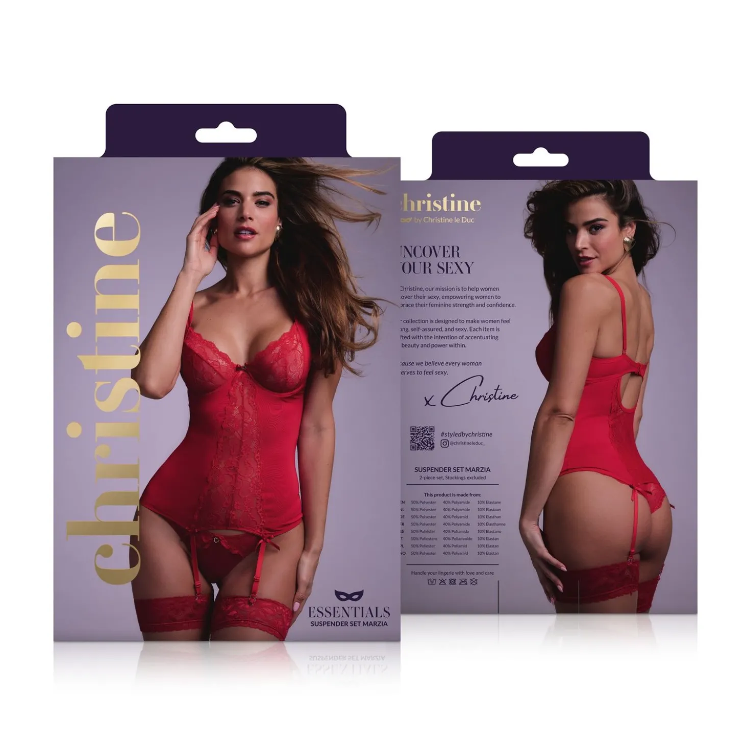 Christine - 2-delige Set Marzia rood
