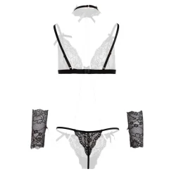 Christine - 4-delige soft bondage set met parels Mea - Zwart