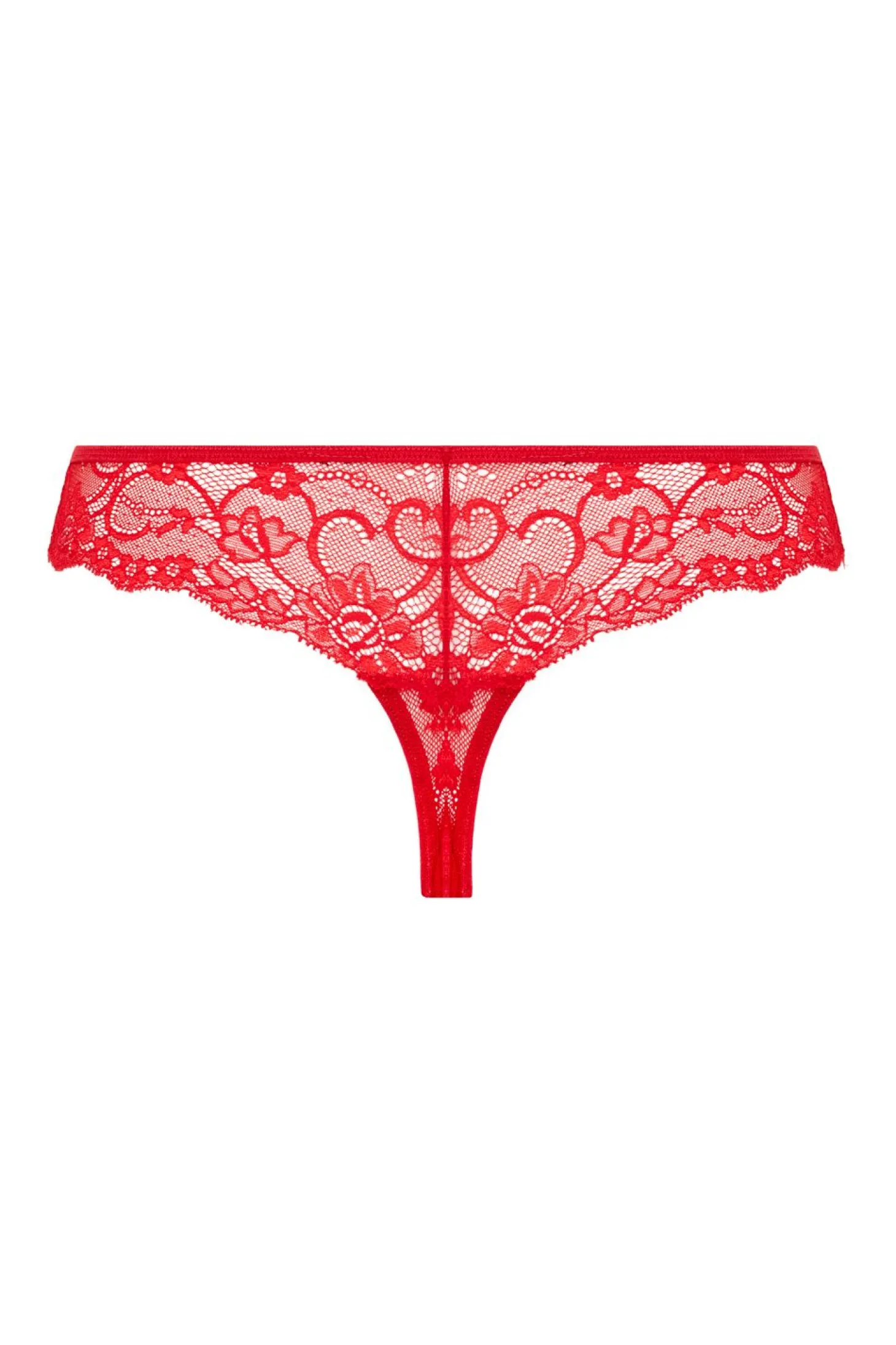 Christine - Kanten String Met Open Kruisje Marzia - Rood