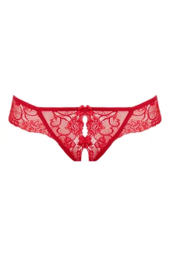 Christine - Kanten String Met Open Kruisje Marzia - Rood