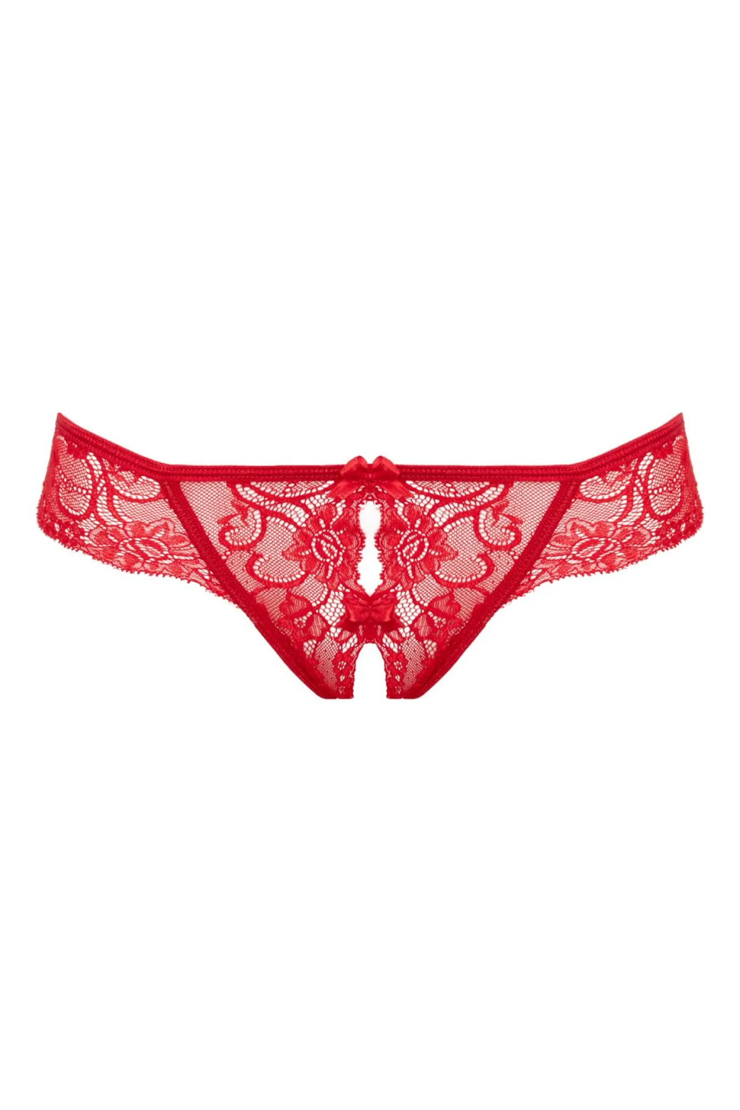 Christine - Kanten String Met Open Kruisje Marzia - Rood