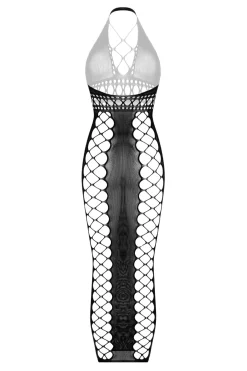 Christine - Midnight Fishnet Cut-Out Dress