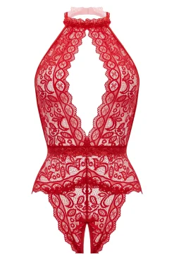 Christine - Open Crotch Body Eleonora - Rood