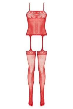 Christine - Open Kruis Jarretel Design Catsuit