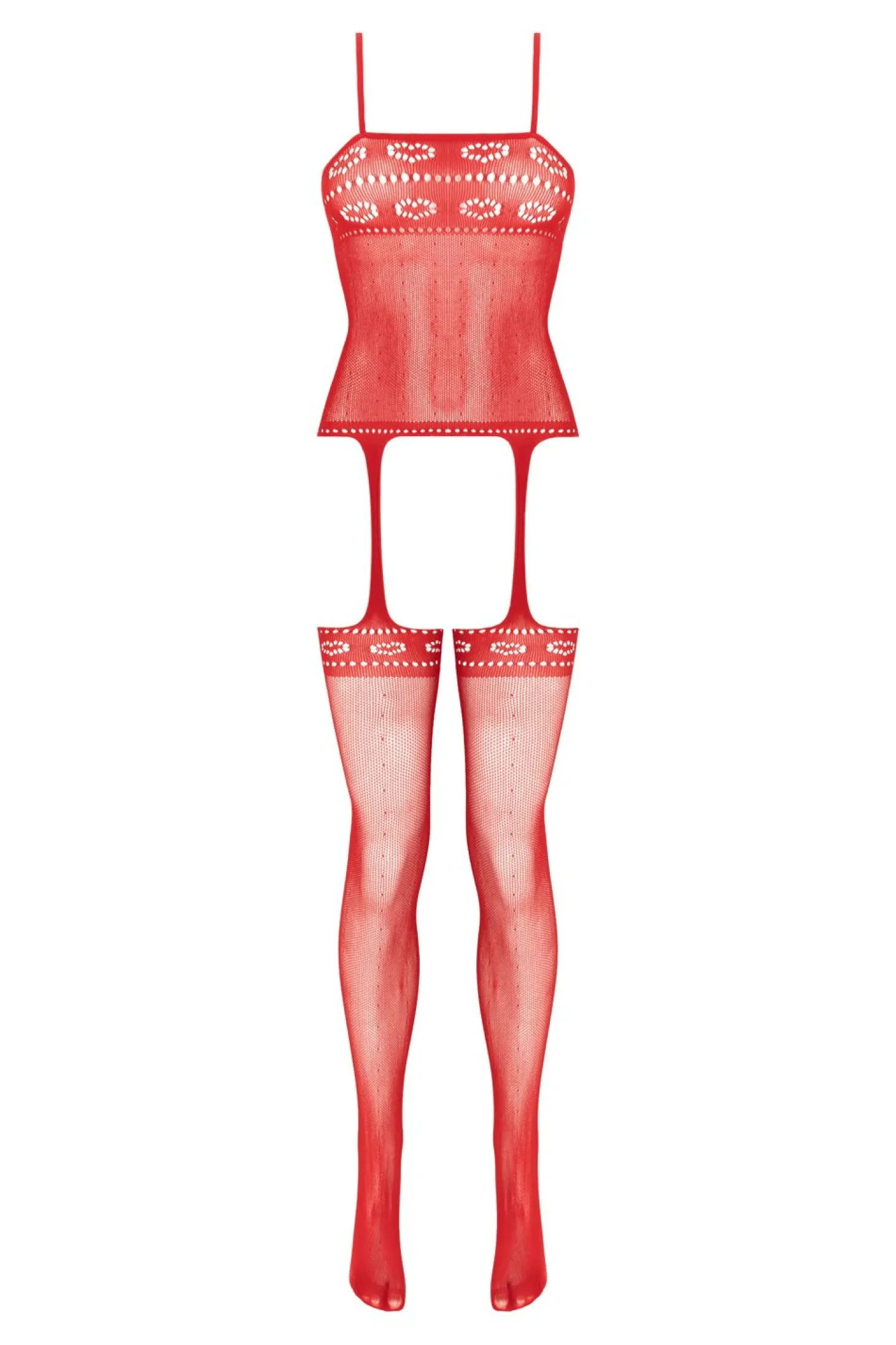 Christine - Open Kruis Jarretel Design Catsuit