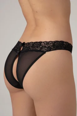 Christine - Open Kruis String - Zwart