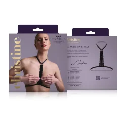 Christine - Strappy Harness Bralette Evening Kiss -zwart