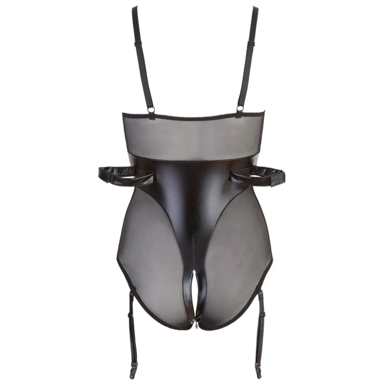 Cottelli Collection - Bondage Body Met Open Cups En Jarretels