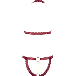 Cottelli Collection - Kanten BH-Set Open Cups - Rood