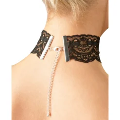 Cottelli Collection - Kanten halsband - Zwart
