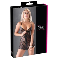 Cottelli Collection - Kanten Mini Jurk Met Rits