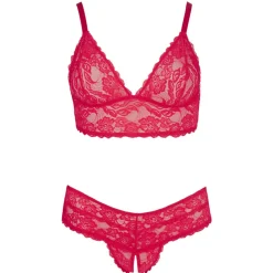 Cottelli Collection - Kruisloze Kanten Lingerieset