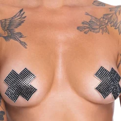 Cottelli Collection – Nipple Jewellery Cross – Zwart