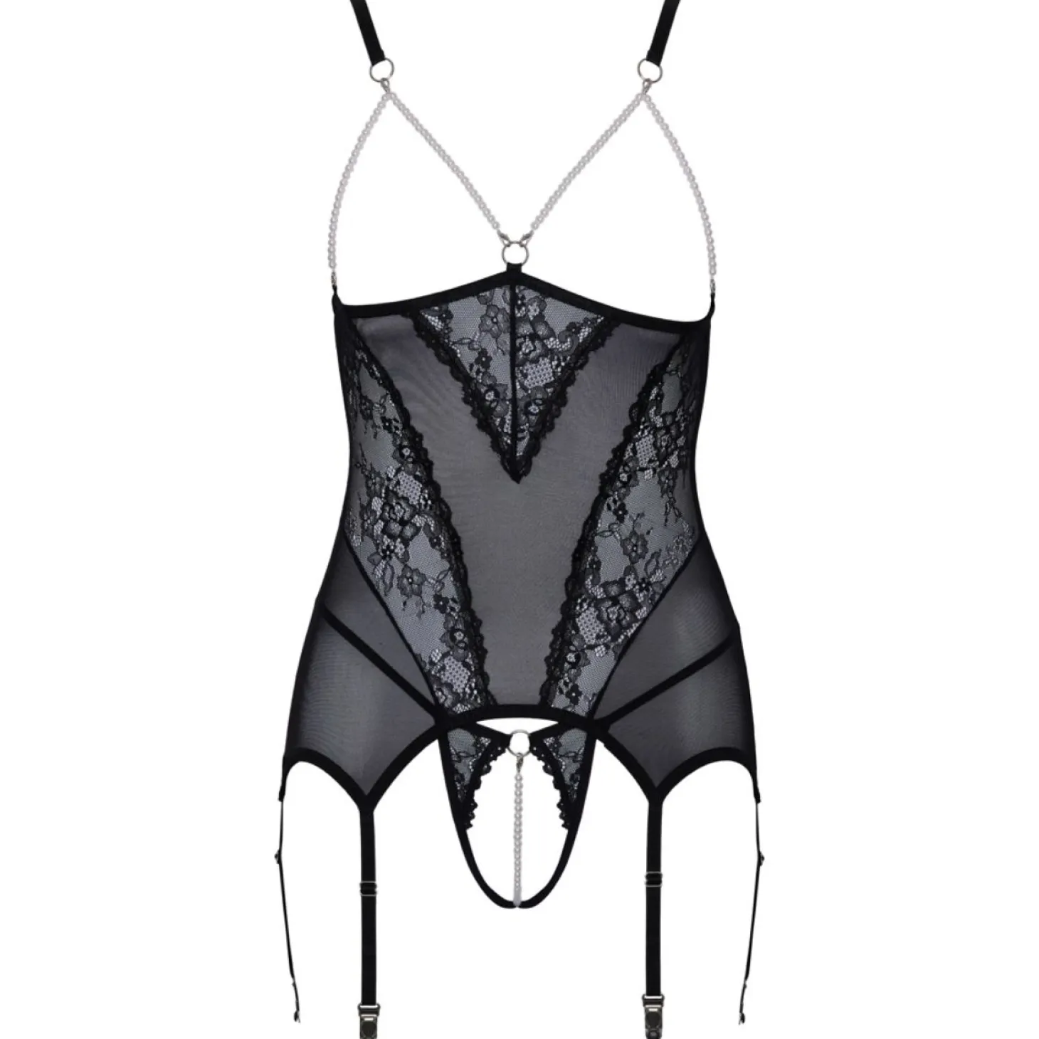 Cottelli Collection - Open Cup Lingerieset - Zwart