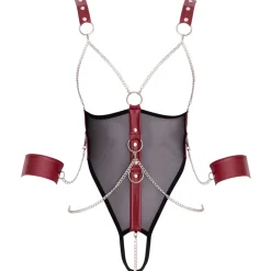 Cottelli Collection - Open Cup Bondage Body - Zwart