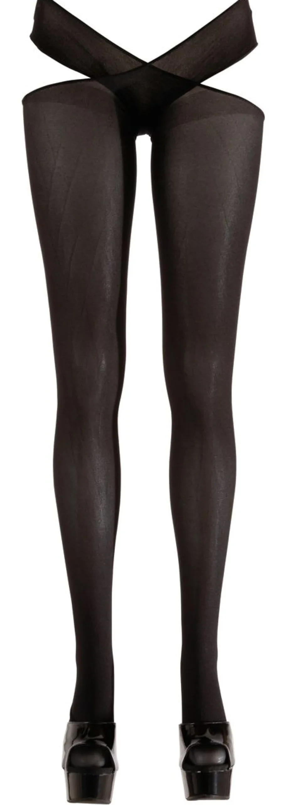 Cottelli Collection - Panty met open kruis - Zwart
