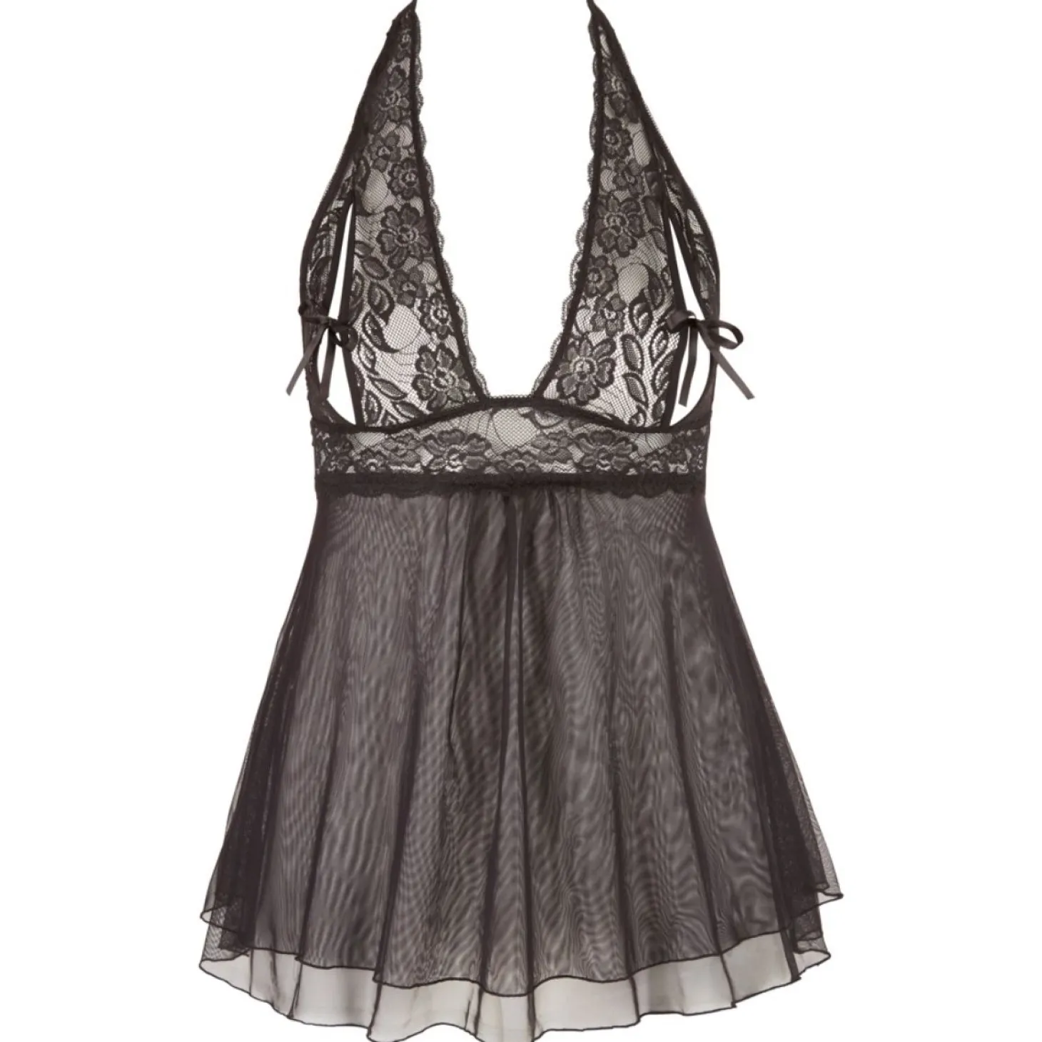 Cottelli Collection - Plus Size Nachtjurkje Met Open Cups