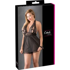 Cottelli Collection - Plus Size Nachtjurkje Met Open Cups