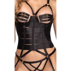 Cottelli Collection - Strapscorsage Set - Zwart