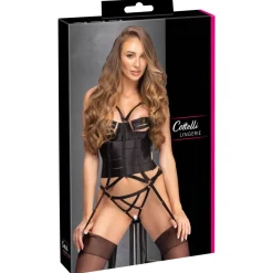 Cottelli Collection - Strapscorsage Set - Zwart
