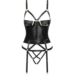 Cottelli Collection - Strapscorsage Set - Zwart