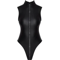 Cottelli Collection - Stringbody met Opstaande Kraag - Zwart