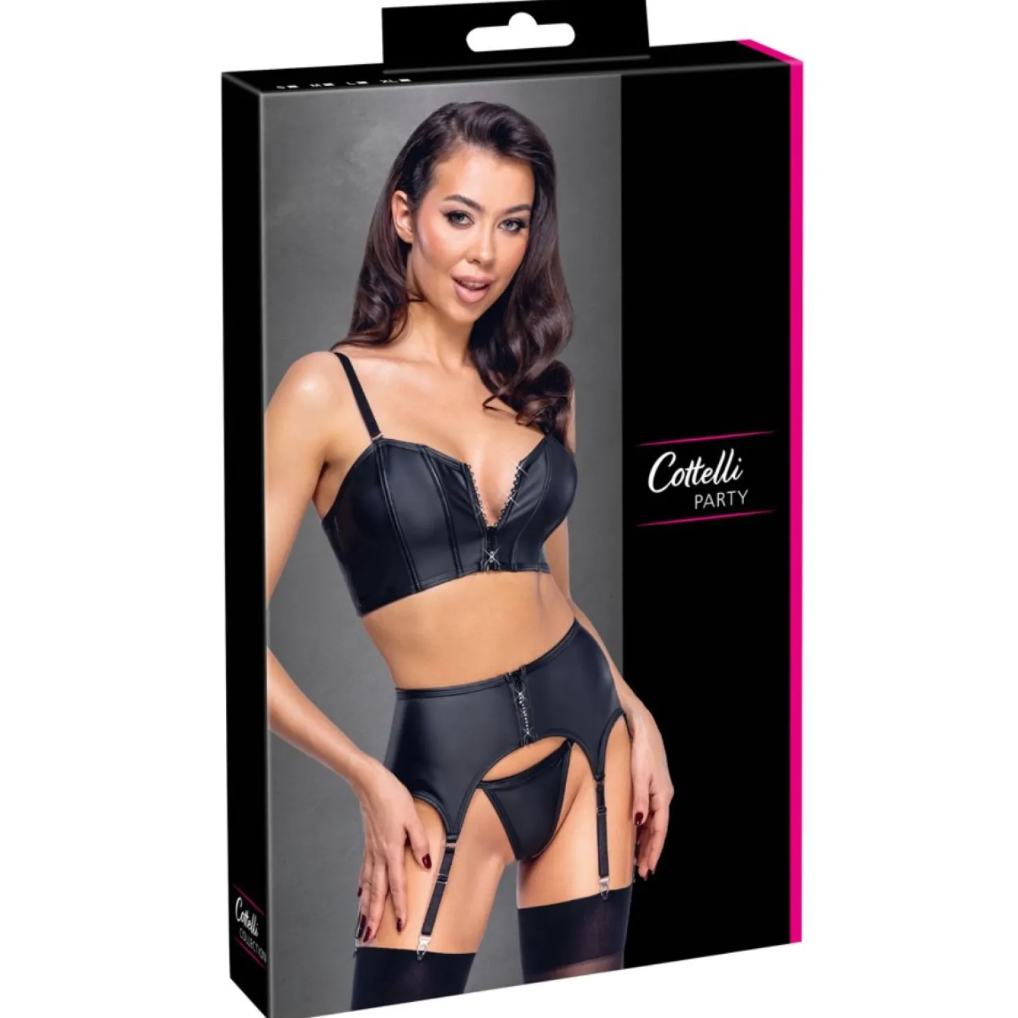 Cottelli Collection – Top Set Met Glitservaring – Zwart